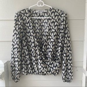 LOVERS + FRIENDS Black and White Blouse